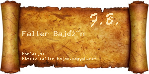 Faller Baján névjegykártya